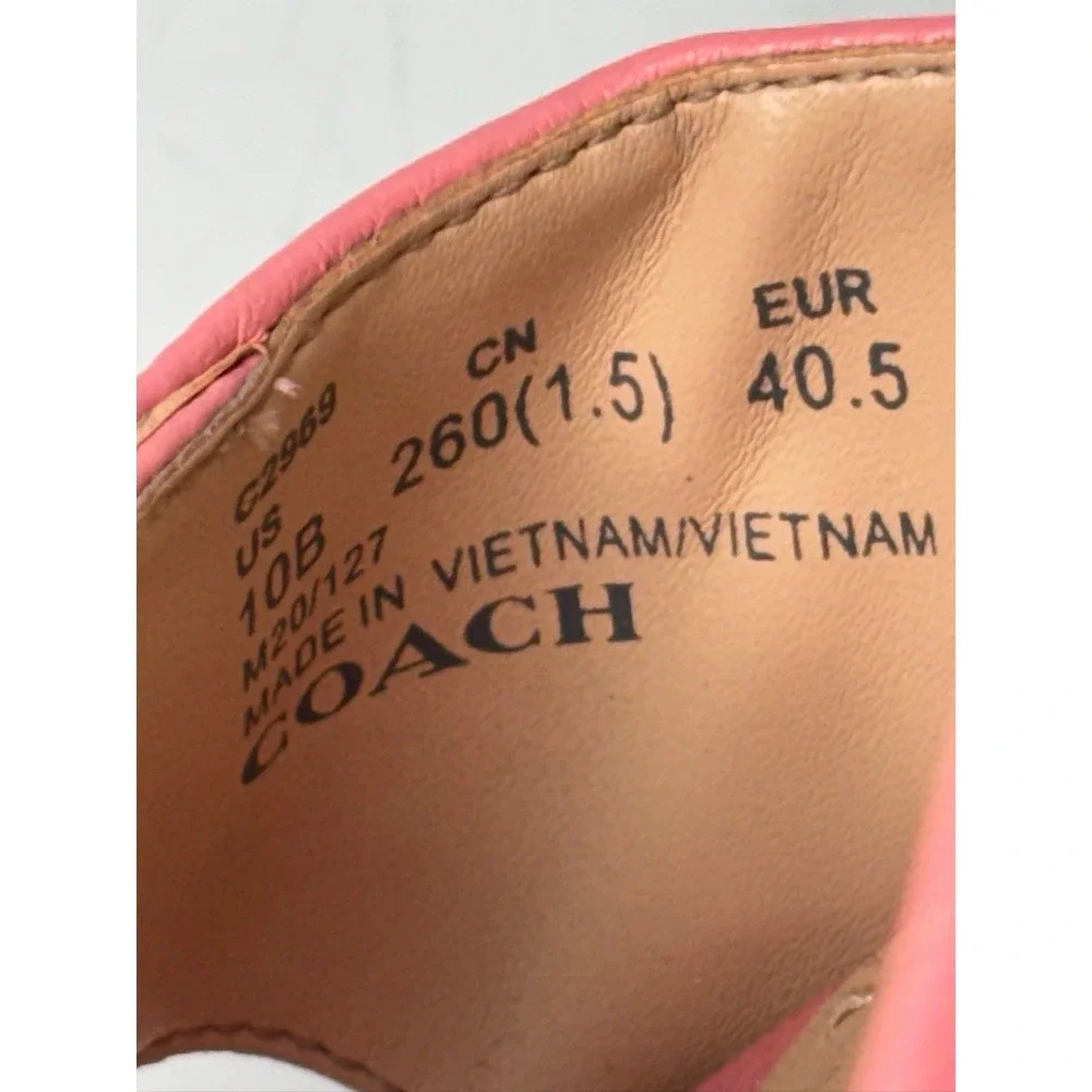 Coach Mollie Sandals Taffy Pink Baby Doll Summer Beach Size 10 MSRP: $165.00